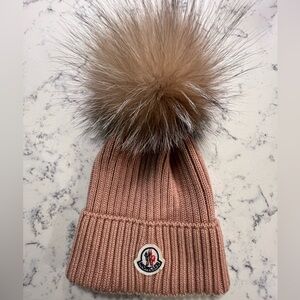 Genuine Moncler Kids Baby Hat Blush Pink.